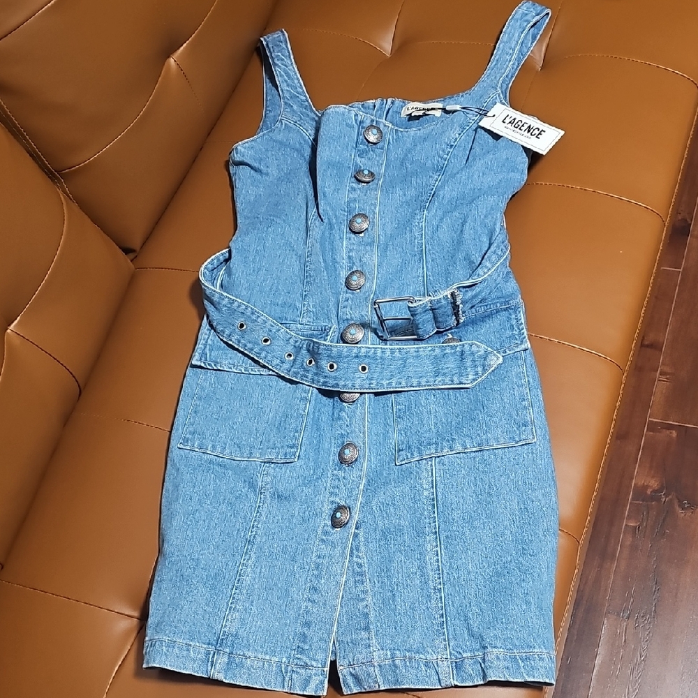 L'AGENCE Light Blue Denim Dress